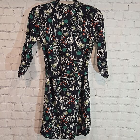 Jessy B navy blue floral tunic top size XS - Picture 6 of 7